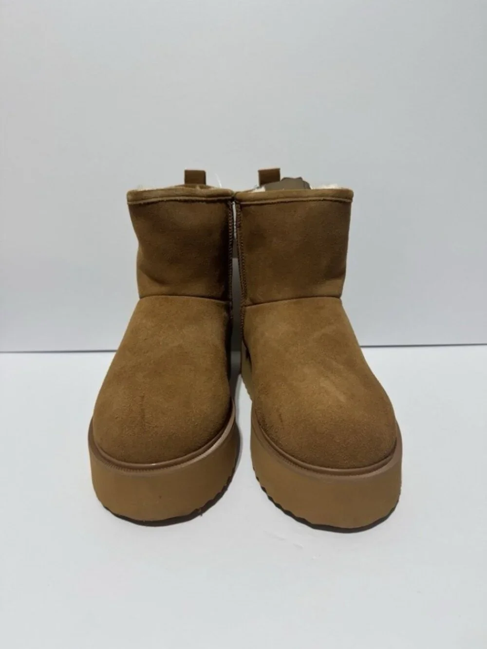 BCTEX Coll Womens Platform Ankle Boots Chestnut Size 7 M